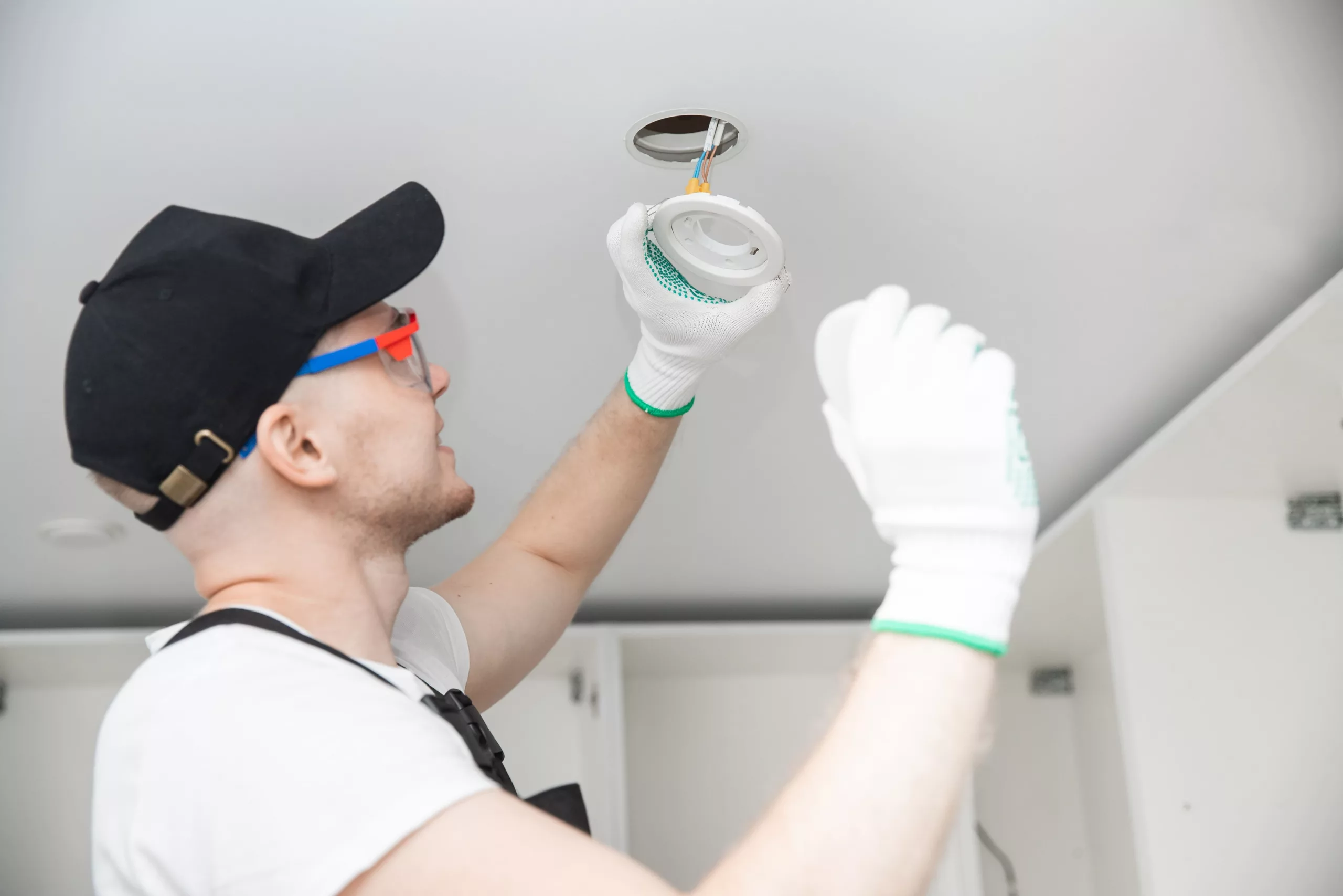 guy installing casambi lights